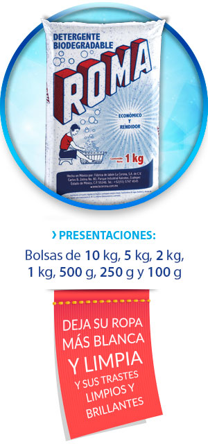 Detergente en Polvo Biodegradable Roma 5 kg